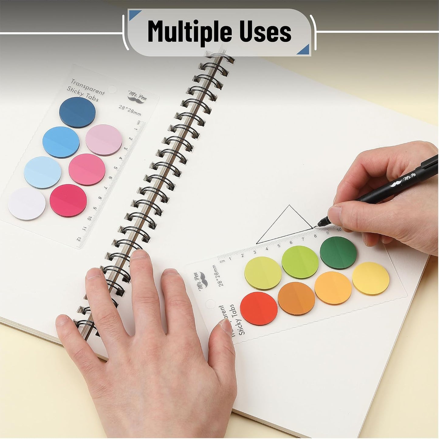 Mr. Pen- Transparent Sticky Notes, 560 Pcs, Assorted Colors, Round Translucent Sticky Notes