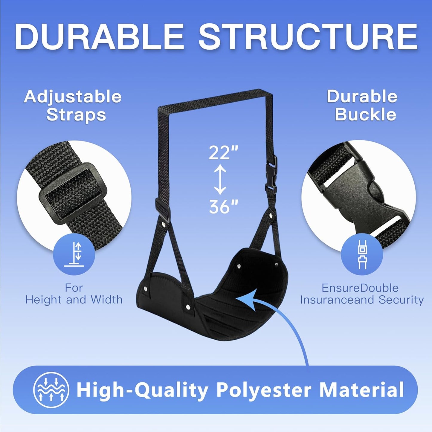 2-Pack Airplane Travel Footrest Hammock - Perfect Airplane Foot Hammock to Relax Your Feet - Travel Essentials Comfy Foot Hanger Plane Footrest for Long Trip