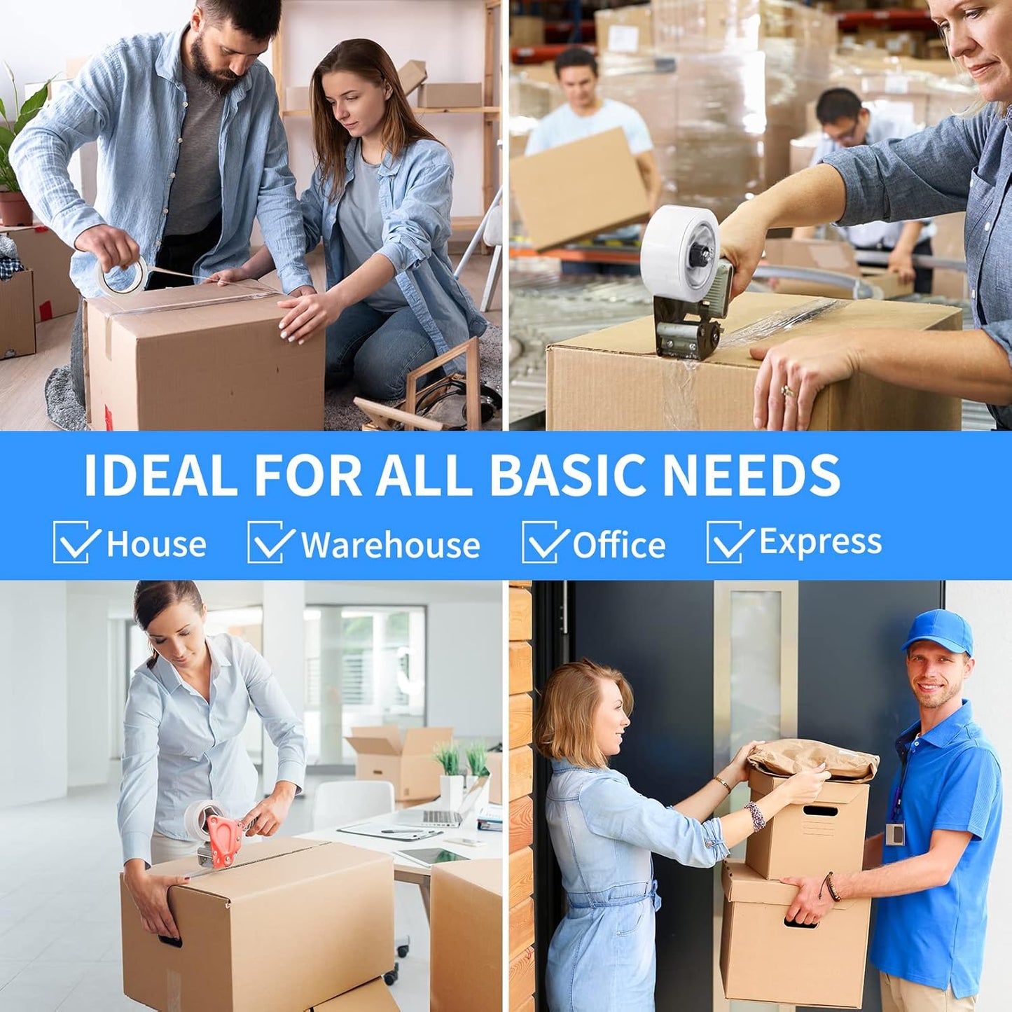 JARLINK Clear Packing Tape (12 Rolls), Heavy Duty Packaging Tape for Shipping Packaging Moving Sealing, 3.2mil Thick, 1.88 inches Wide, 60 Yards Per Roll, 720 Total Yards