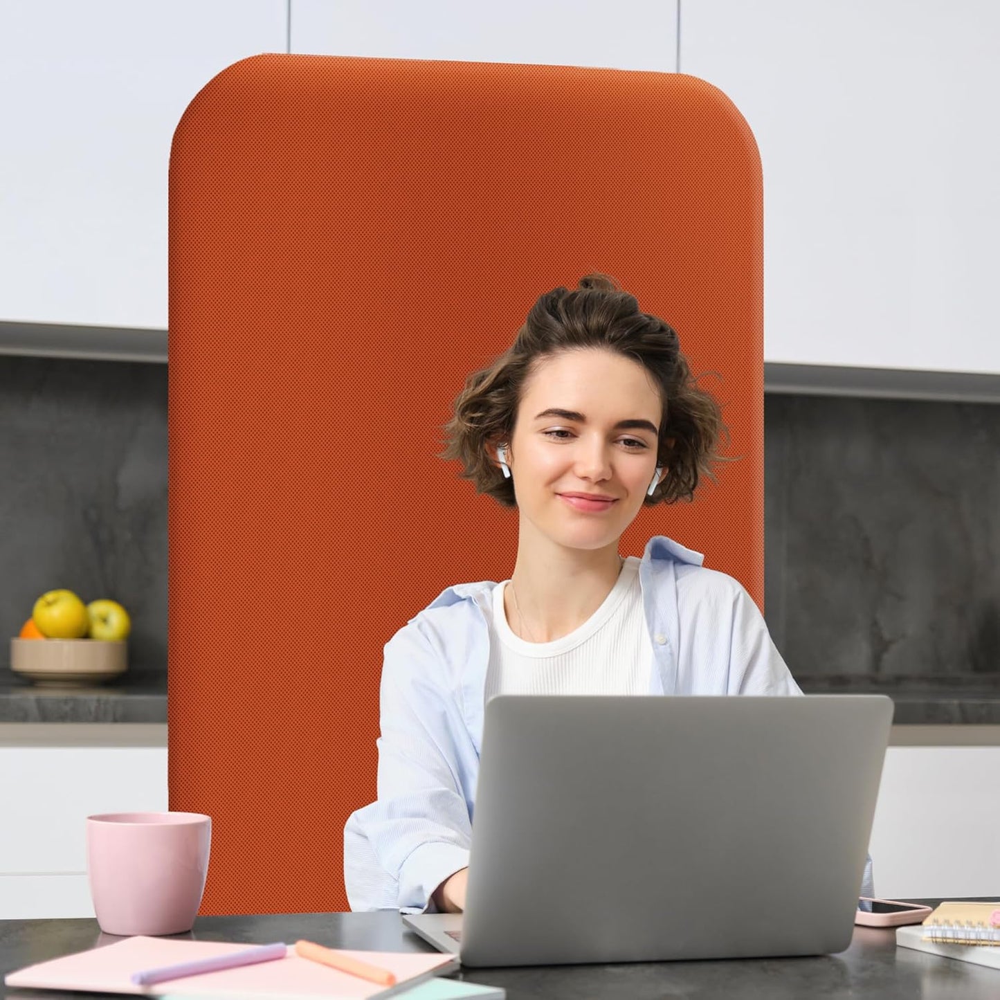 DECOLAB Standing Room Divider, Portable Privacy Wall Partition for Studio Apartment, Living Room, Bedroom, Workspace, Scratch Resistance, 29”x65”, Sunrise