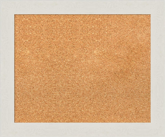 Amanti Art Natural Cork Board for Wall, 19x23 Vision Board with White Frame, Small Corkboard Office Decor for Home Organization, Country Rustic Corkboard Pinboard to Display Items for Home