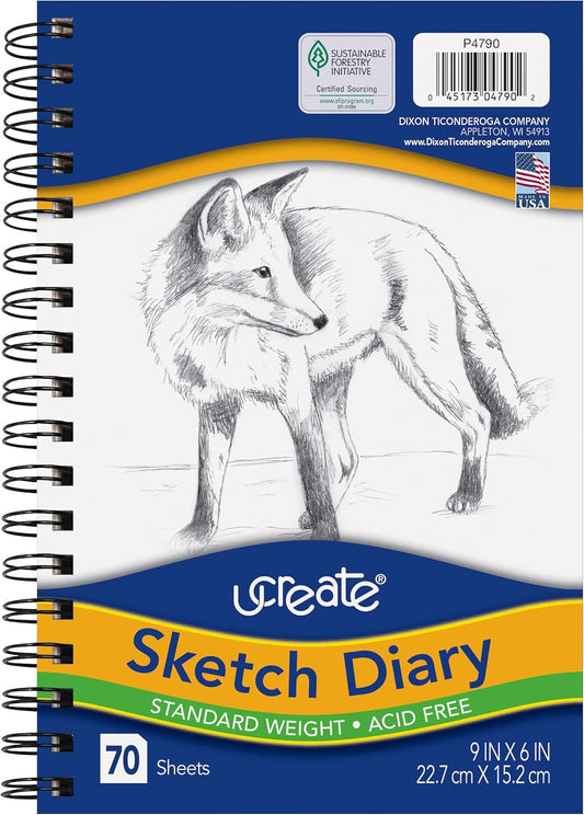 Pacon UCreate Sketch Diary, 9" x 6", 70 Sheets