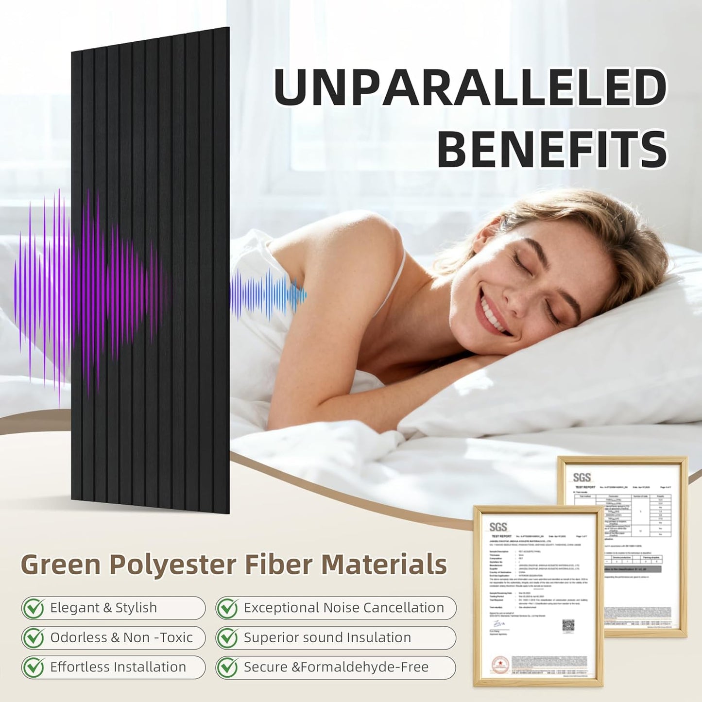 TO-TH Wood-Look Acoustic Wall Panels, 10 Pack 47.2” x 23.6” Acoustic Panels, Decorative Sound Absorbers Sound Dampening Panels for Home, Office, Basement, Smoky