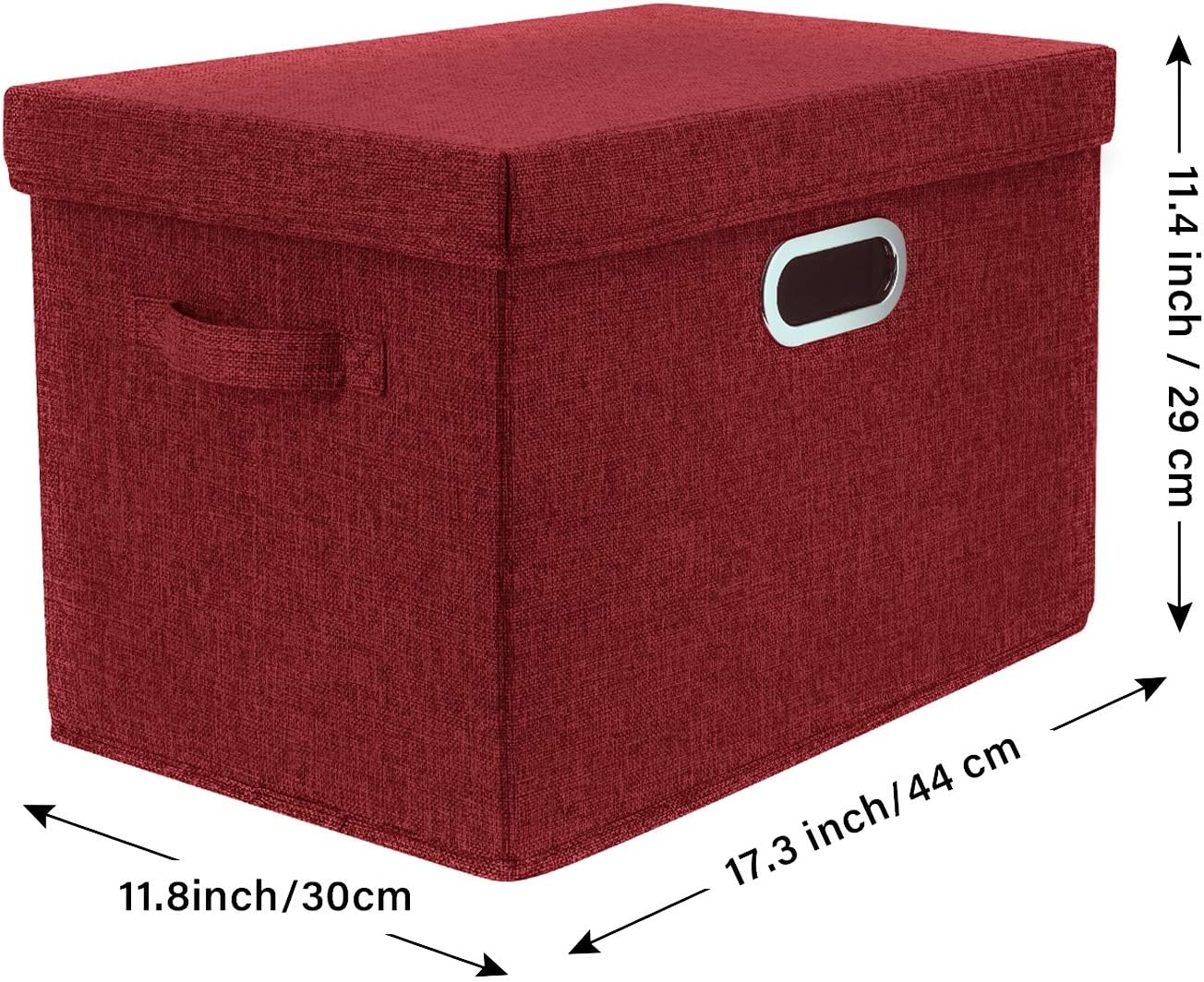 TYEERS Large Collapsible Storage Bins with Lids, Organization Bins for Closet Storage, Clothes Storage, Folding Storage Box with Lids for Home Office Storage - 5 Pack - Red Wine