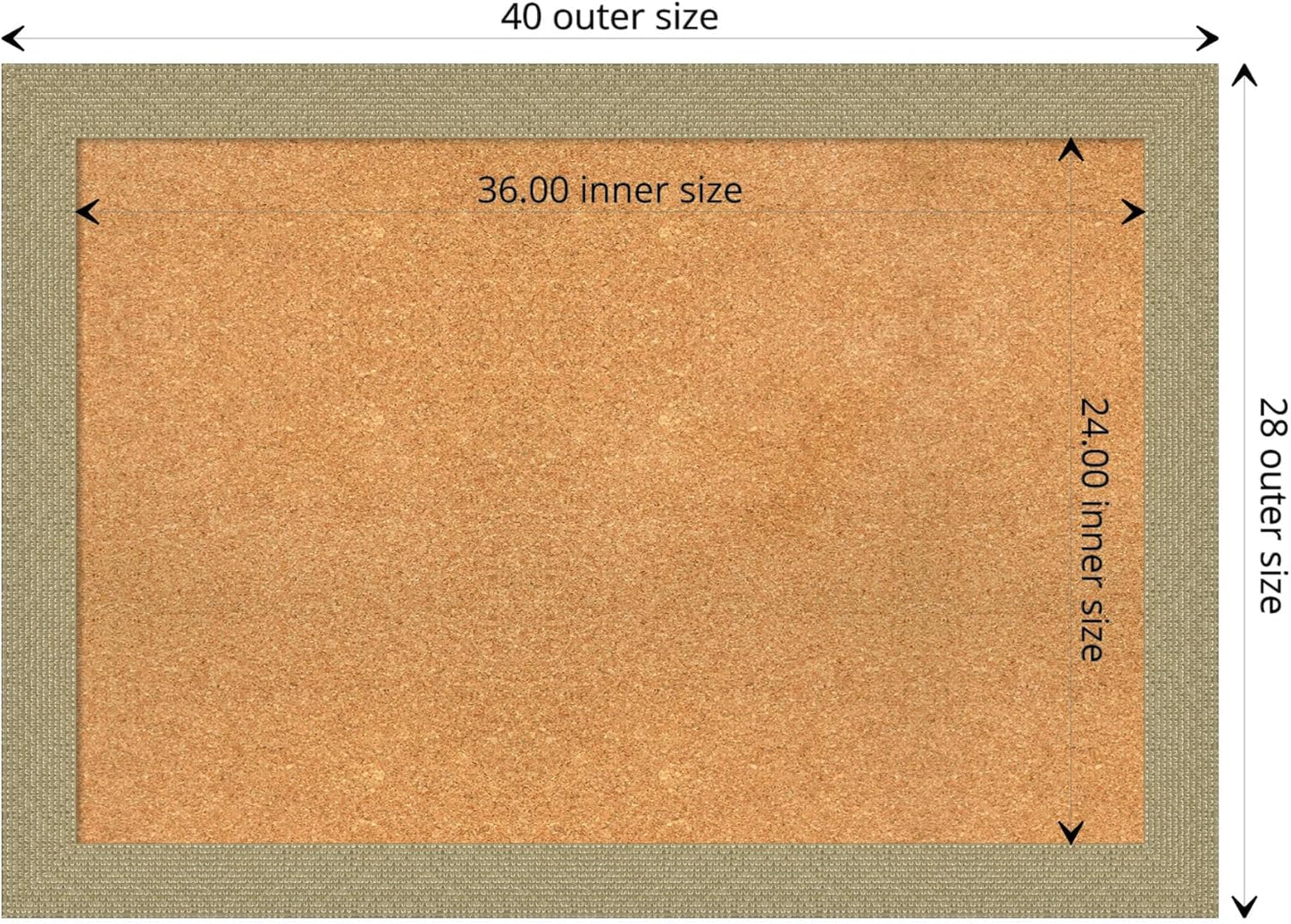 Amanti Art Natural Cork Board for Wall, 28x40 Vision Board with Gold Frame, Large Corkboard Office Decor for Home Organization, Casual Corkboard Pinboard to display items for home organization