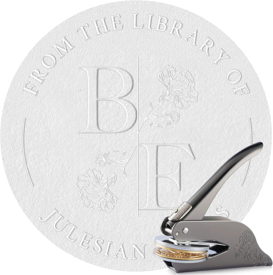 Easycosy Personalized Book Embosser | Custom Embosser & Stamps from The Library of | Book Stamp Personalized with Your Name & Choice Birthday Gifts for Book Lover(Birthday 5)