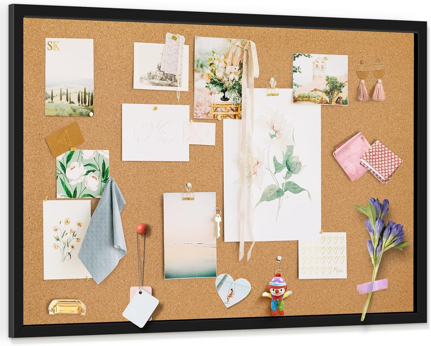 Miratino Large Bulletin Board, 36 "x 24" Cork Boards for Walls with Black Frame, Pin Display Board Vision Board for Home School Office Decor…