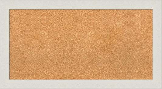 Amanti Art Natural Cork Board for Wall, 19x35 Vision Board with White Frame, Medium Corkboard Office Decor for Home Organization, Country Rustic Corkboard Pinboard to Display Items for Home