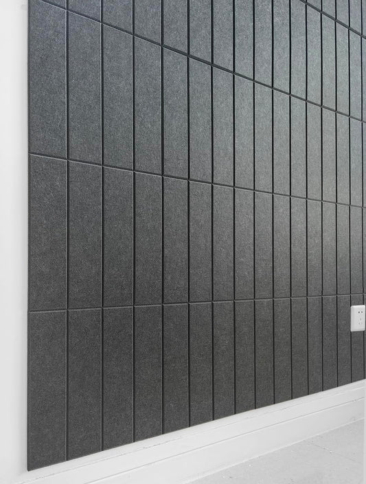 Large Cork Board Alternative - 24-Pack Felt Wall Tiles with Safe Removable Adhesive Tabs, Cork Wall Tiles Bulletin Board Home Office Essentials - Gray Black