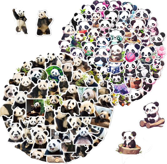100PCS Panda Stickers,Water Bottle Stickers,Cute Stickers, Stickers for Kids, Stickers for Kids Classroom,for Luggage, Teaching Rewards，Skateboard，Laptop Sticker (Pandas)