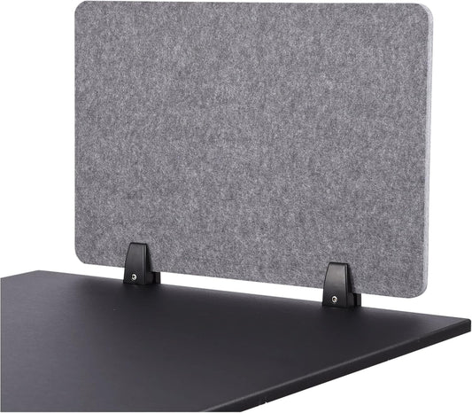 Stand Up Desk Store ReFocus Raw Clamp-On Acoustic Desk Divider Mounted Privacy Panel to Reduce Noise and Visual Distractions (Castle Gray, 23.6" x 16")