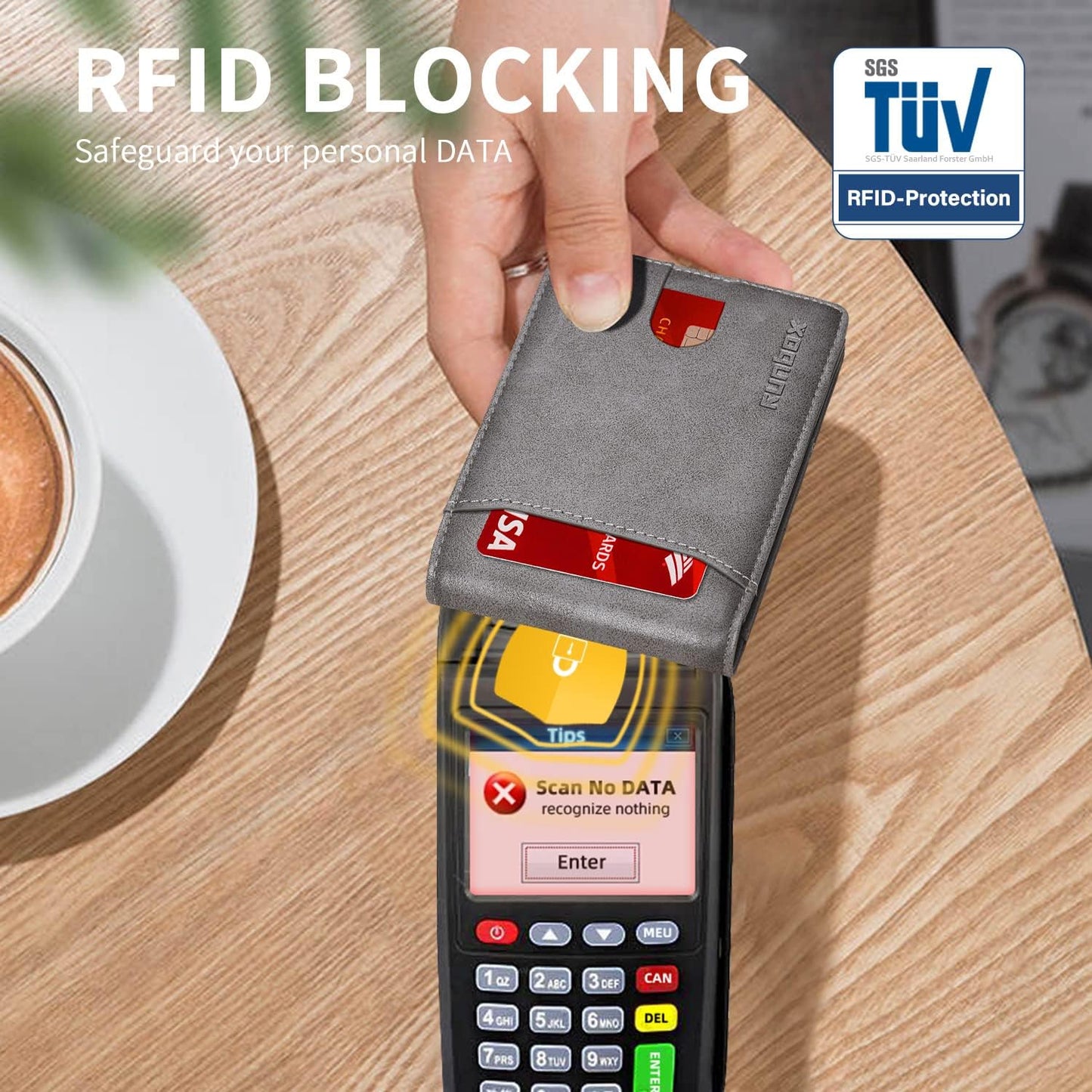 RUNBOX Novelty Wallet for Men Slim 11 Credit Card Holder Slots Leather RFID Blocking Small Thin Men's Wallet Bifold Minimalist Front Pocket Large Capacity Gift Box