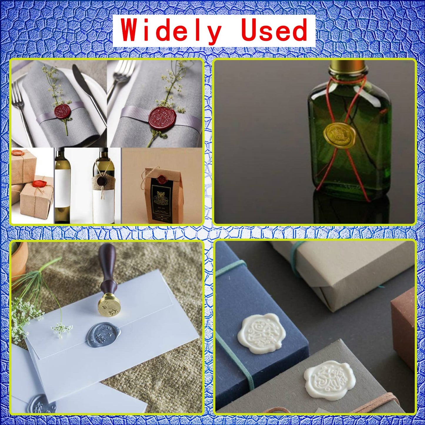 Wax Seal Stamp With Removable Brass Head Wooden Handle - Moon Star Cat Design for Envelope Sealing