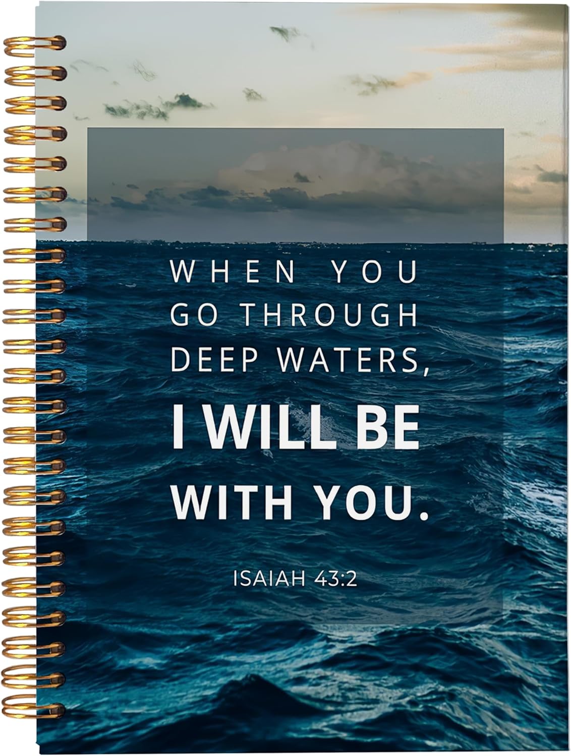 VNWEK Bible Christian Notebook Journal - Christian Journals for Writing Women, Bible Journaling Notebook, Christian Gifts for Women Men Faith, Notebook Spiral Bound with, Isaiah 43 2 Writing Pads