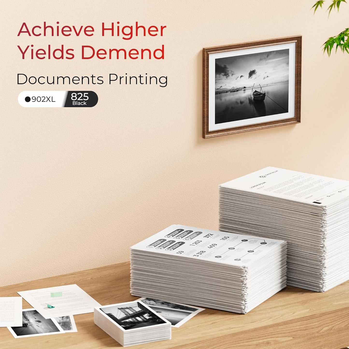 902XL Ink Cartridges for HP Printers Upgraded Replacement for HP 902 Ink Cartridges HP902XL Black Compatible for HP 902 XL Use to Officejet Pro 6978 6968 6958 6970 6962 6960 6975 Printer(2 Pack)