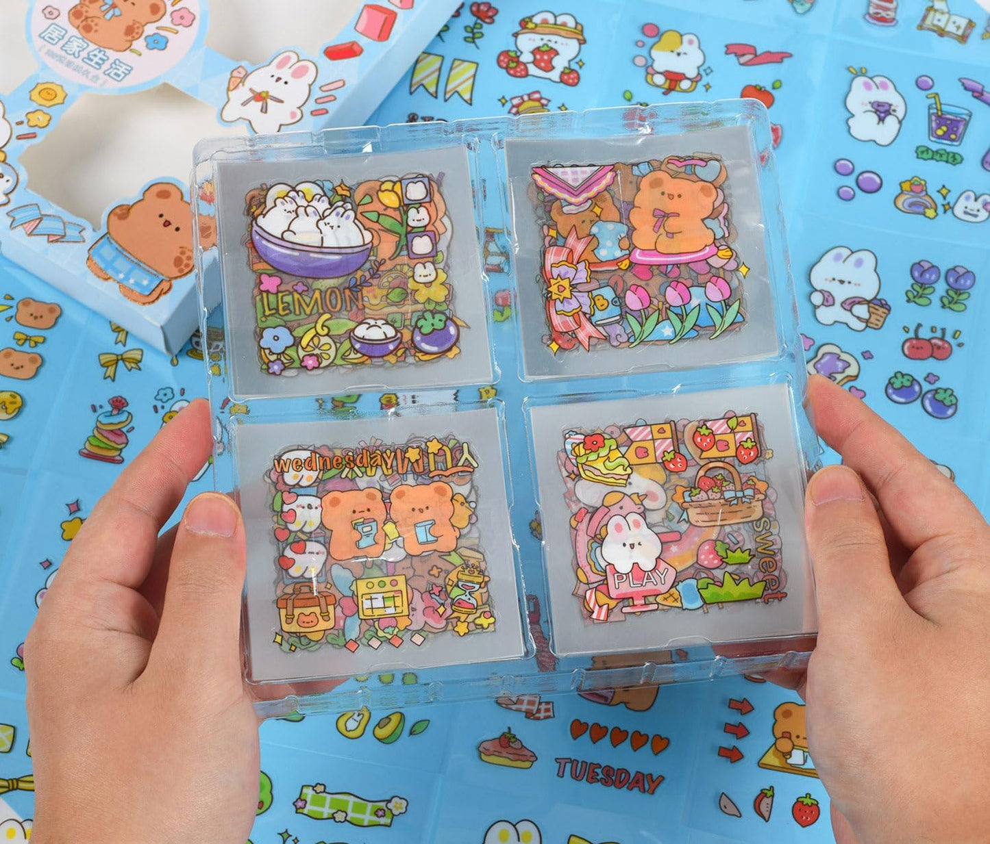 Kawaii Funny Animal Scrapbooking Stickers - 100 Sheets Cute Cartoon Transparent PET Journaling Clipping Supplies Decals Sticker for Planners Collage Junk Journal DIY Arts Crafts Laptops Calendar