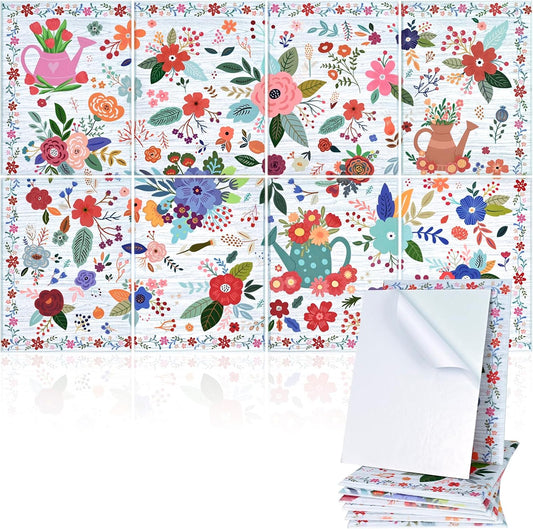 8 Pack Art Acoustic Panels, 48"X32"Self-adhesive Soundproof Wall Panels, High-Density Sound Absorbing Wall Art, Sound Dampening Panels Acoustic Treatment for Studio, Home Decor(Flower World)