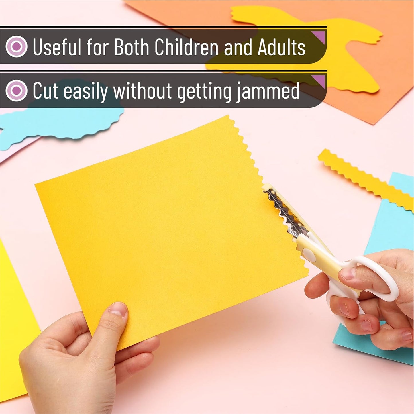 Mr. Pen Craft Scissors - Decorative Edge, 6 Pack, White & Pastel Color, Zig Zag & Pattern Scissors for Crafting & Scrapbooking