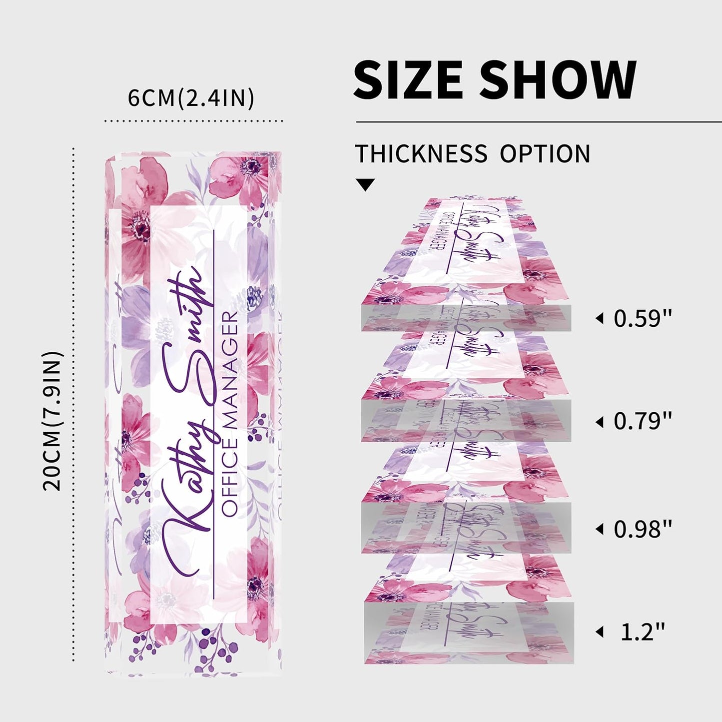 Personalized Name Plate for Desk, Custom Desk Name Plate, Acrylic Name Plate Office Desk Accessories, Personalized Office Gifts for Coworkers Teachers, Employee Appreciation Gifts (A-WaterColor4)