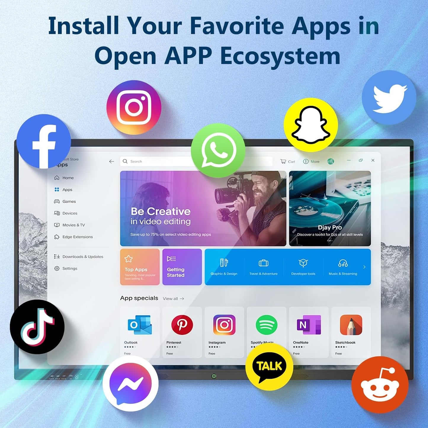 Smart Board,55 Inch Interactive Whiteboard 4K Touchscreen Built in Ultra High Definition Camera Open App Ecosystem, Digital Presentation Electronic Smart WhiteBoard for Classroom Home Office