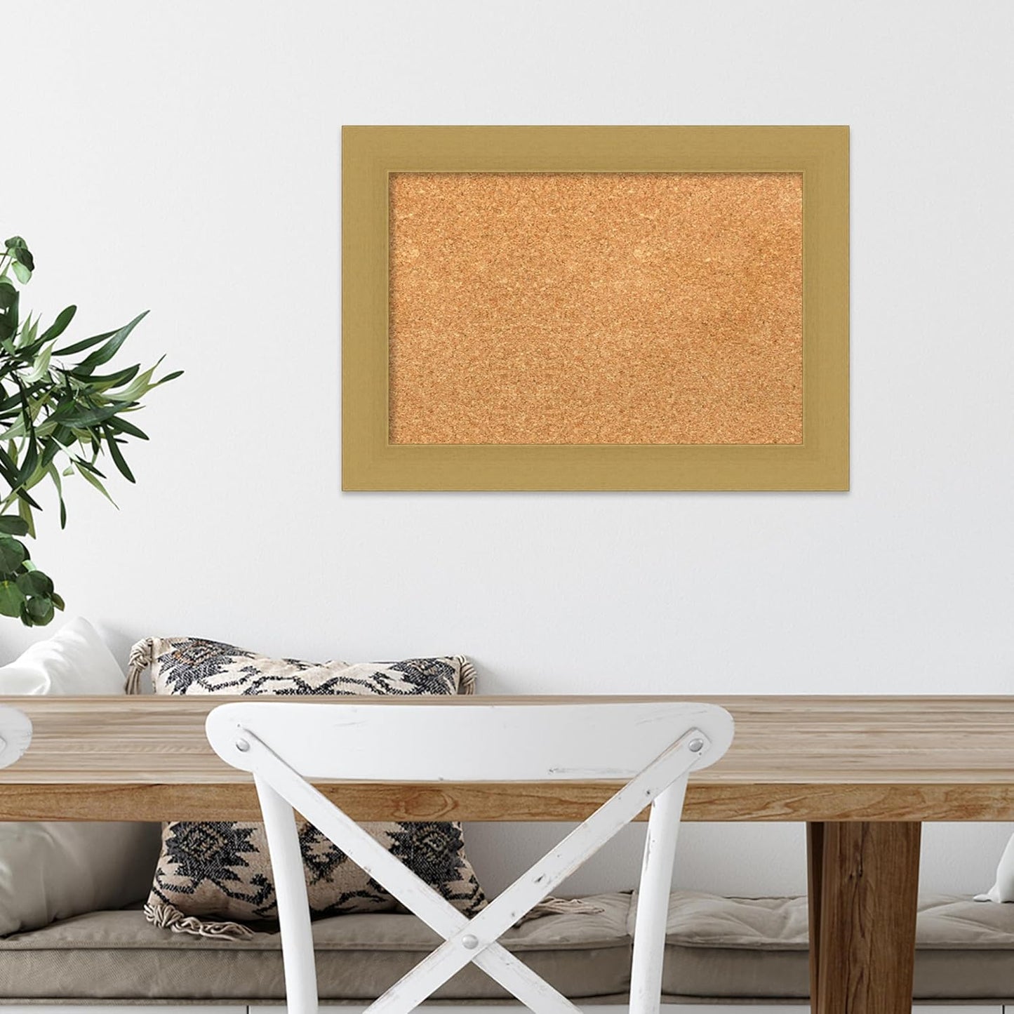 Amanti Art Natural Cork Board for Wall, 16x22 Vision Board with Gold Frame, Small Corkboard Office Decor for Home Organization, Casual Corkboard Pinboard to Display Items for Home Organization in