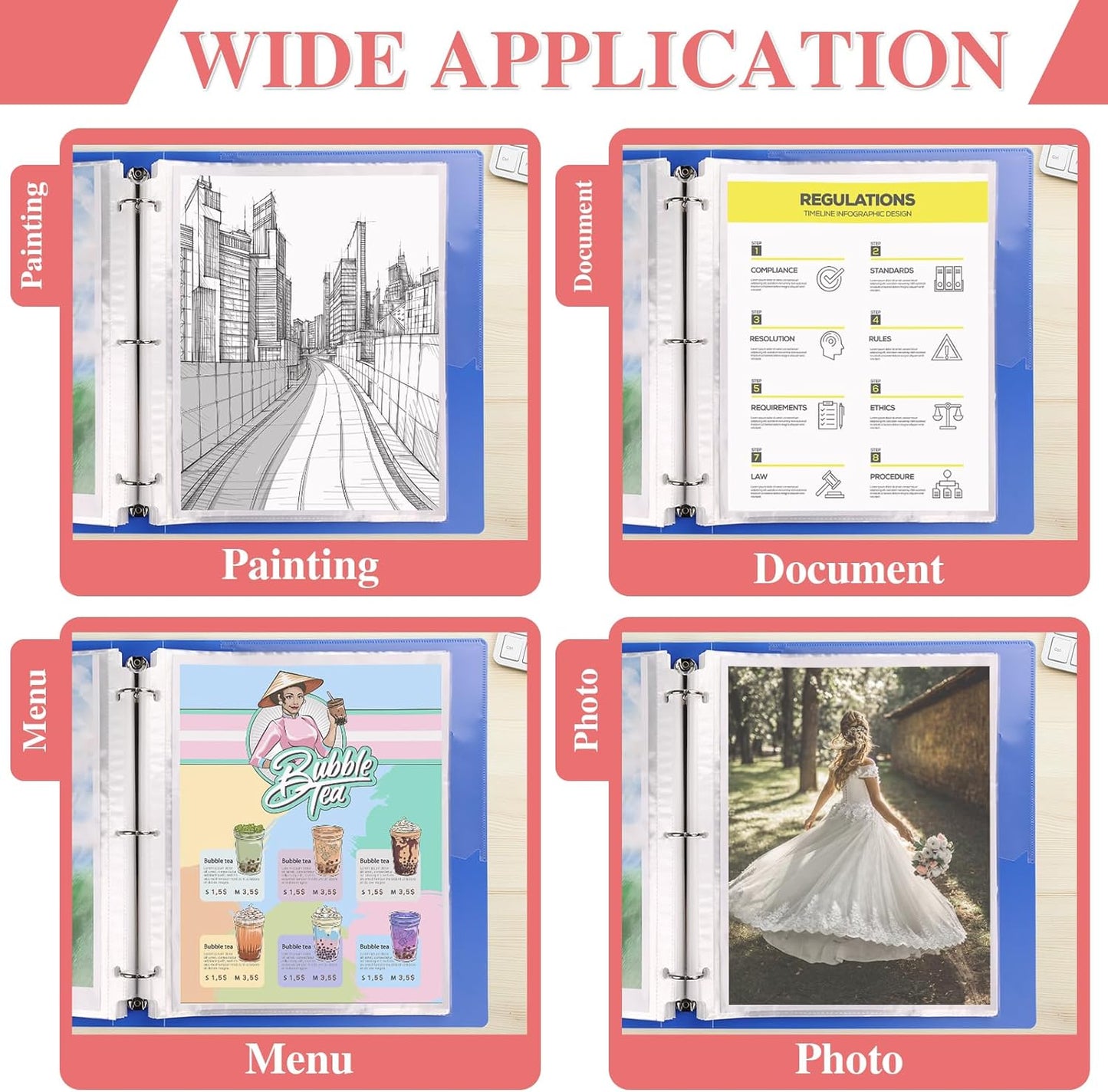 600 Pack Sheet Protectors 8.5 x 11 inch Clear Page Protectors for 3 Ring Binder, Plastic Sleeves for Papers, Document