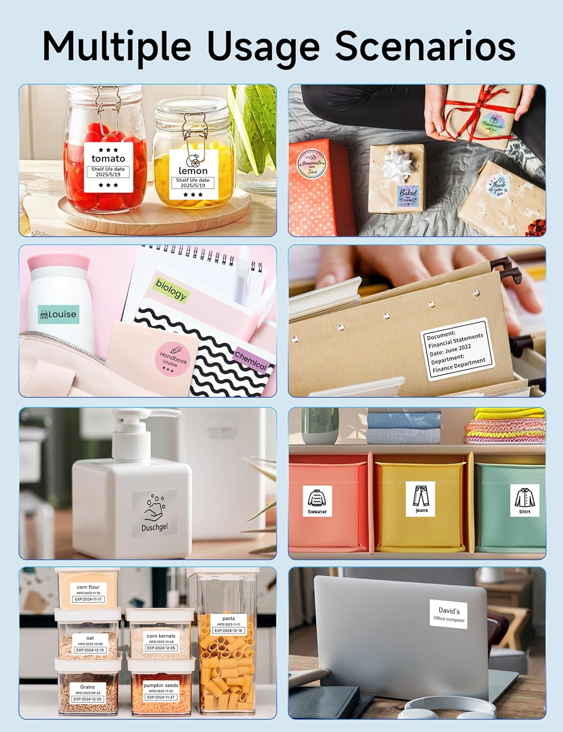 Phomemo M250 Label Maker Machine with Tape, 3 Inch Thermal Label Maker, 2025 Upgrade Portable Barcode Printer for Business, Home, Logo Label, Sticker Printer for Phones & PC, with 1 Roll Label