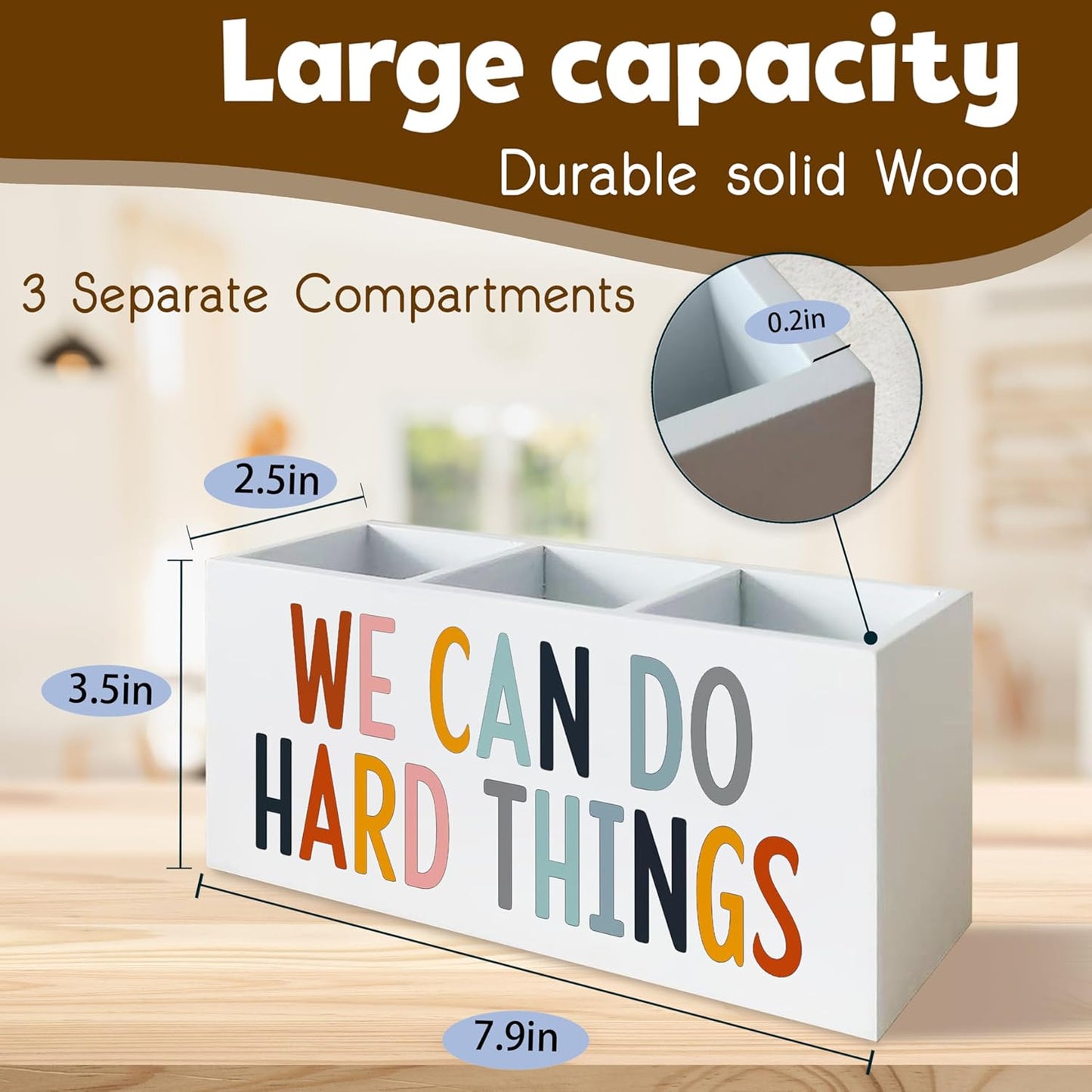 We Can Do Hard Things Pen Holder Pencil Organizer for Classroom School Psychologist Office Desk Pen Holders, Inspirational Pen Holder for Speech Therapy Desk Decor