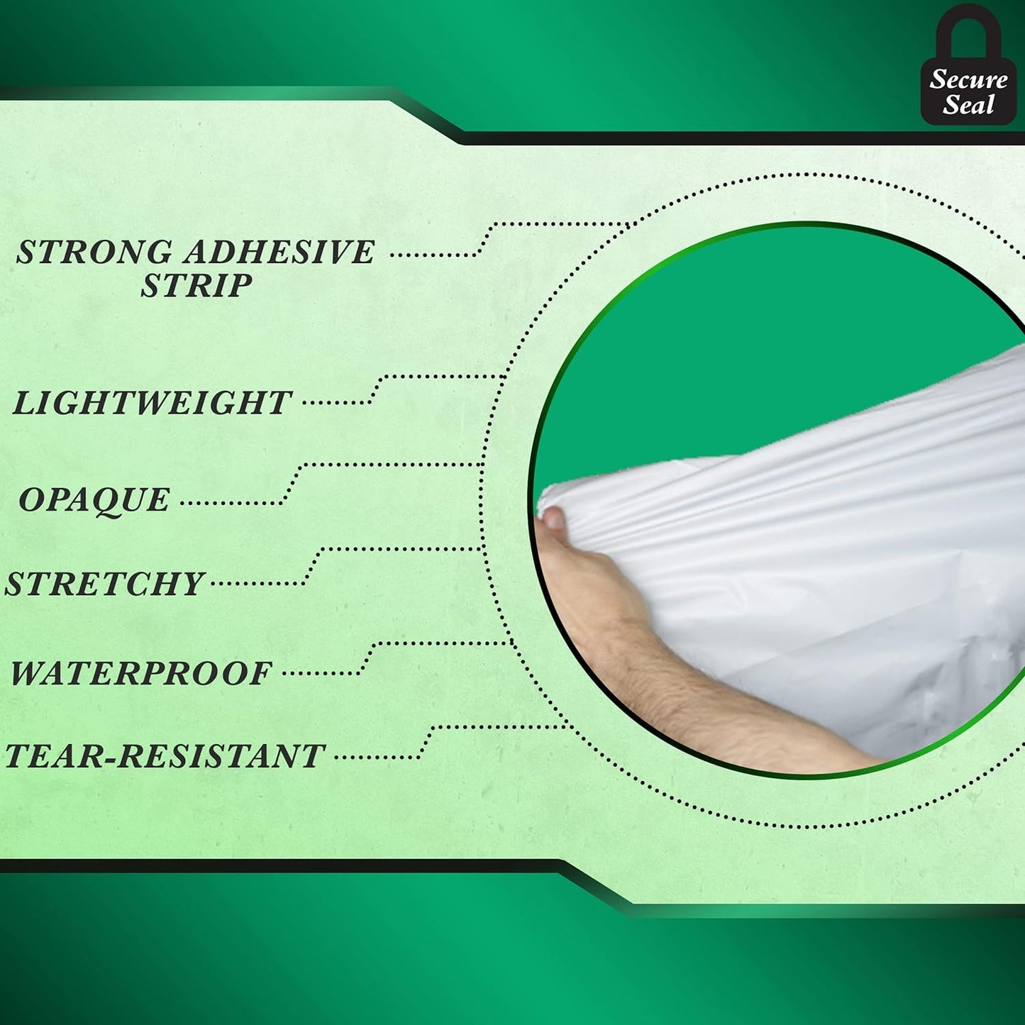 100 Pack Secure Seal White Poly Mailers Shipping Bags - Safe Shipping with 10x13 Mailers Poly Bags - E-Commerce Poly Bags for Shipping - Self Sealing 2 Mil Poly Shipping Envelopes