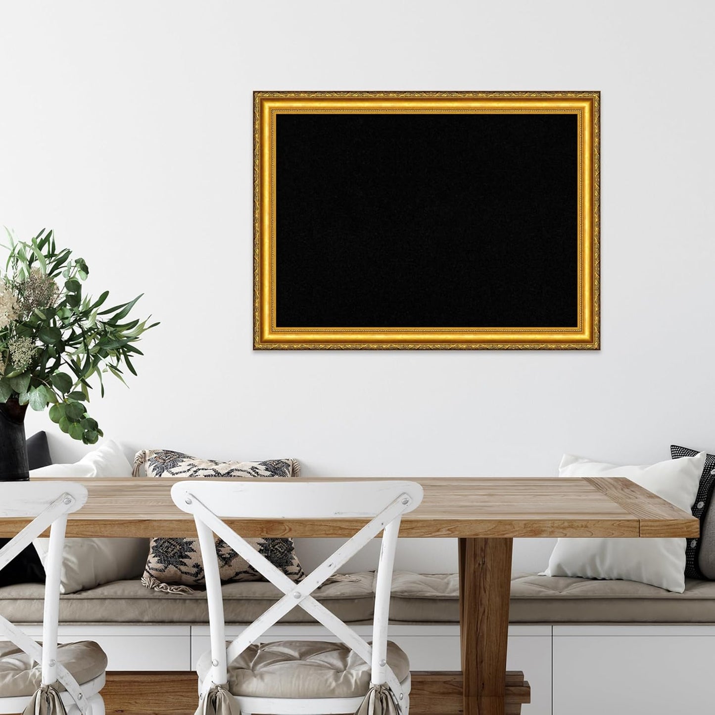 Amanti Art Black Cork Board for Wall, 24x32 Vision Board with Gold Wood Frame, Medium Corkboard Office Decor for Home Organization, Traditional Corkboard Pinboard to display items for home