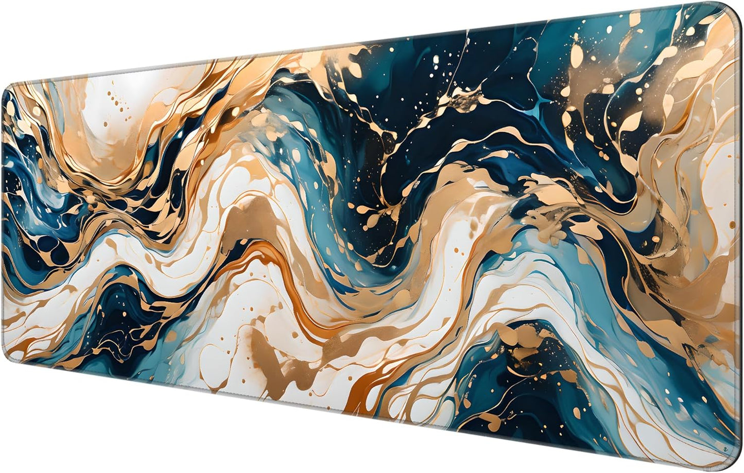 Dynippy Thin Extended Gaming Mouse Pad （31.5 * 11.8 * 0.08 inch） with Stitched Edges Large, Long XXL Keyboard and Mouse pad Desk Mat for Gaming Office & Home - Art 1