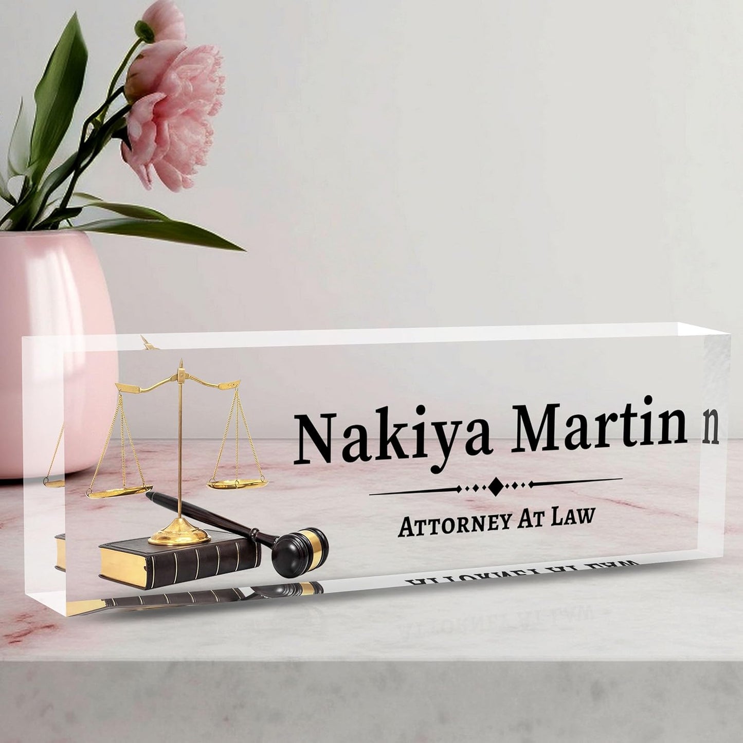 Desk Name Plate Personalized, Lawyer Name Plate for Desk, Office Desk Decor for Women & Men, Employee Appreciation Gifts Custom Office Gifts for Lawyer