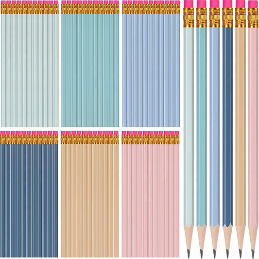TecUnite 120 Pcs #2 HB Pencils with Eraser No 2 Unsharpened Wooden Hexagonal Pencils for Adults Gifts for School Exam art Learning Office Sketching(Morandi Colors)