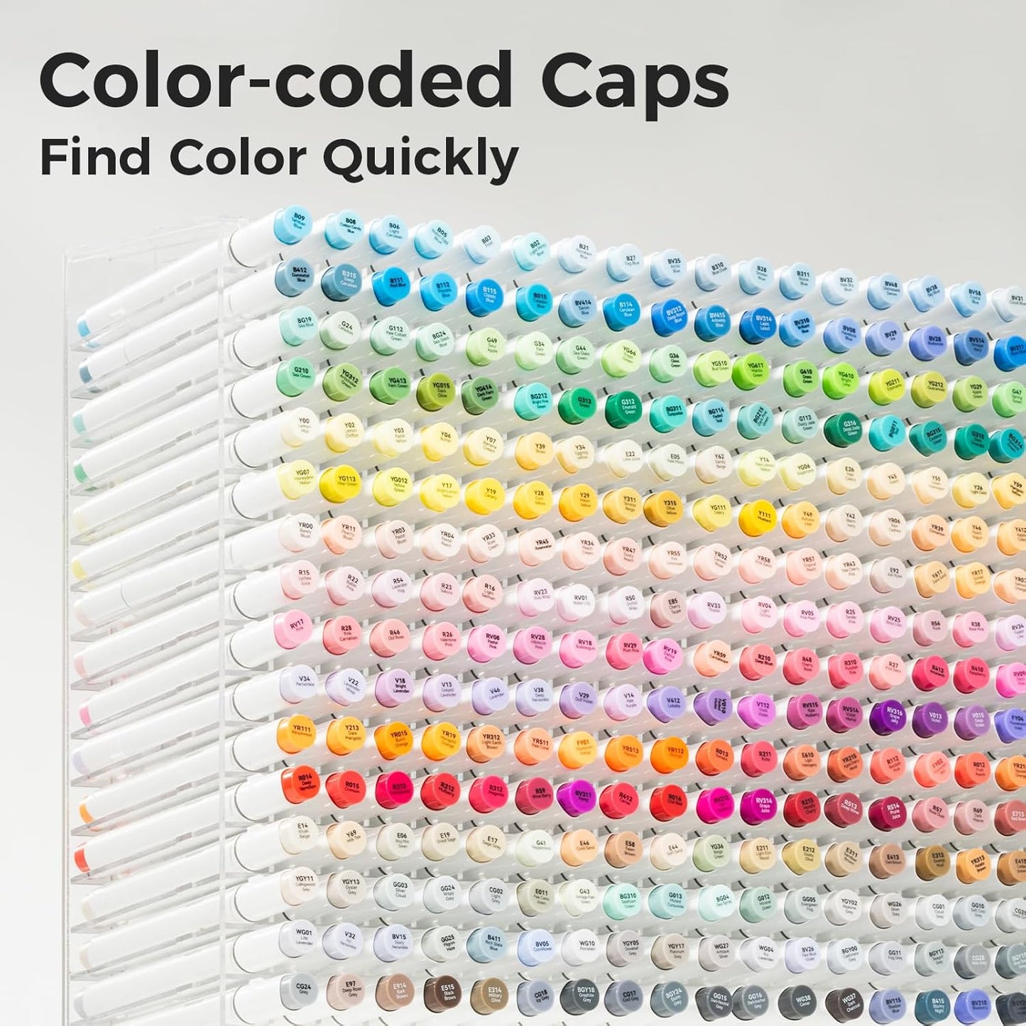 Ohuhu Alcohol Markers Brush Tip: 48-Color Double Tipped Art Marker Set for Artist Adults Coloring Illustrations -Honolulu -Brush & Chisel -Refillable