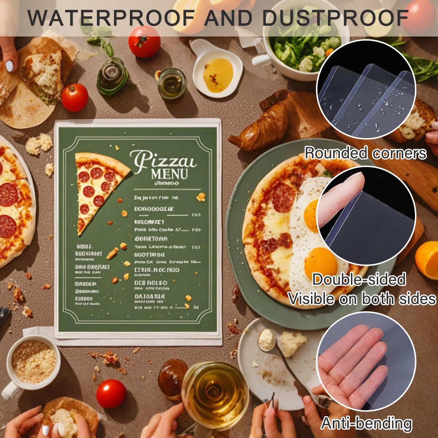 6-Pack 8.5" x 11" Rigid Print Protectors, Transparent Hard Plastic Page Sheet Protectors, Clear Plastic Sleeves for Paper Photo Poster, Protective Covers for Document Certificates