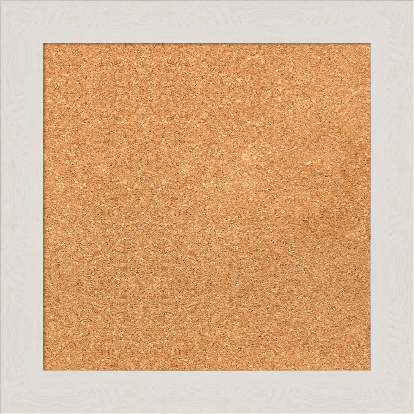 Amanti Art Natural Cork Board for Wall, 19x19 Vision Board with White Frame, Small Corkboard Office Decor for Home Organization, Country Rustic Corkboard Pinboard to Display Items for Home