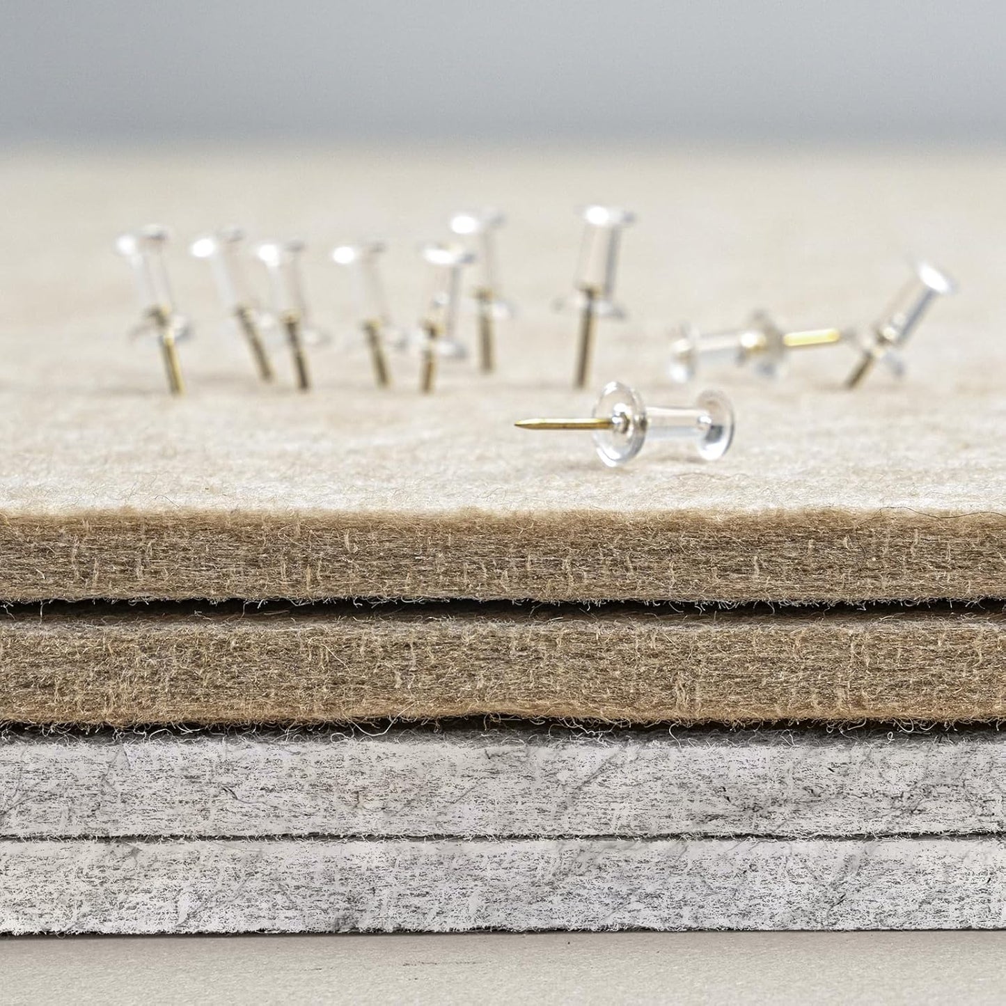 Large Bulletin Board - 48 x 36 Inches, Decorative Felt Pin Board for Wall - 4' x 3' Foldable Photo Display Board with Self-Adhesive Tape, Includes 20 Push Pins - Marble White