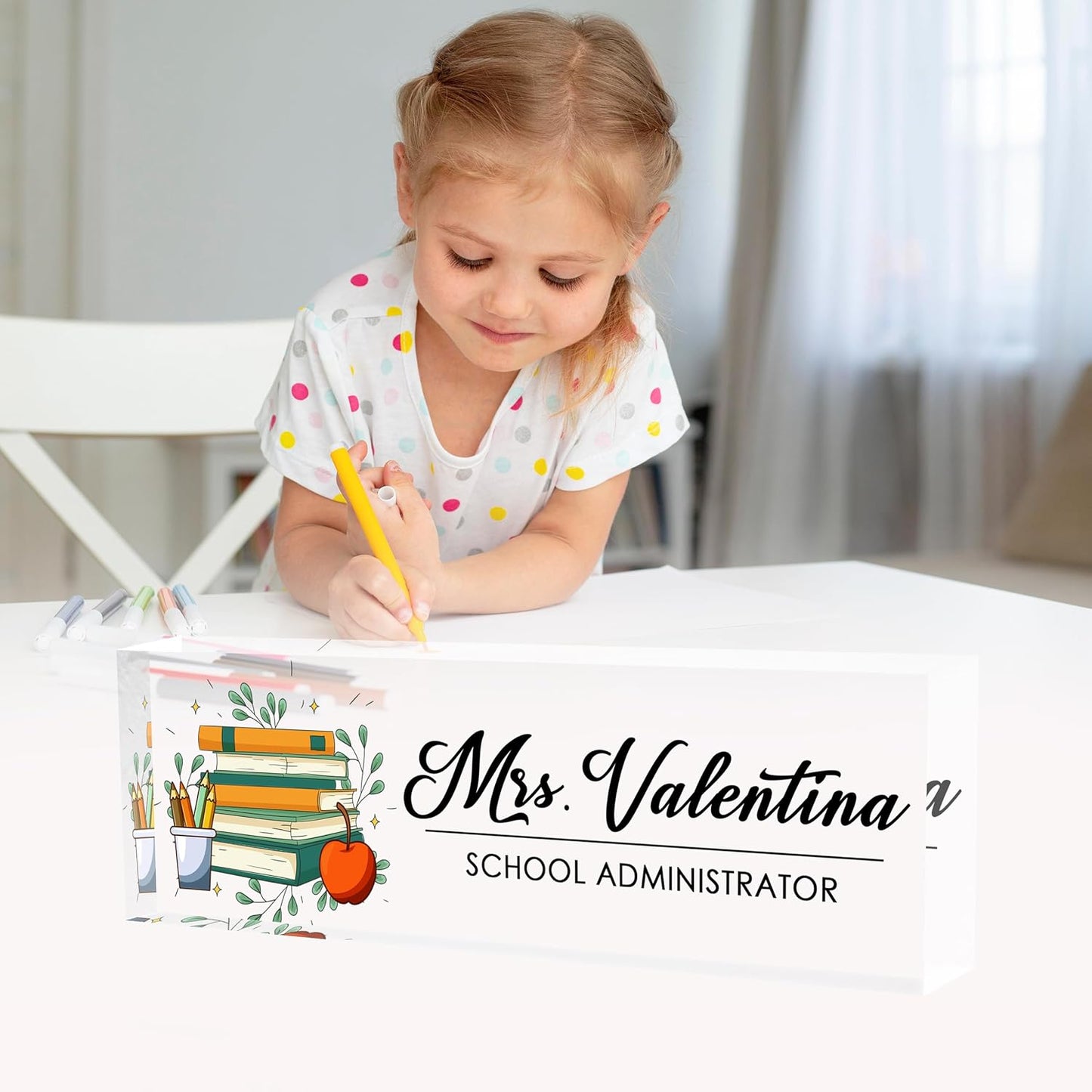 Desk Name Plate Personalized, Teacher Name Plate for Desk, Office Desk Decor for Women and Men, Employee Appreciation Gifts The Office Gifts for Teacher