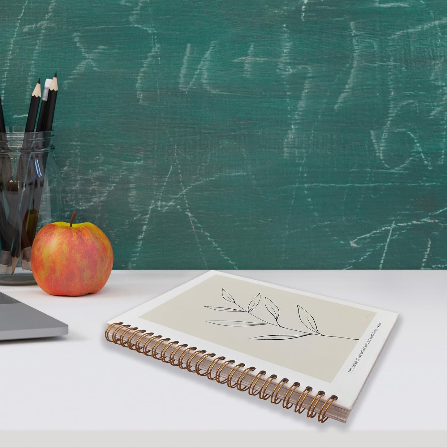 VNWEK Bible Scripture PSALM 27:1 the Lord Is My Light and My Salvation Boho Botanical Leaf Spiral Notebook Journal 5.5 x 8.3 inches,Christian Lined Hardcover Spiral Notebook,Christian Gifts