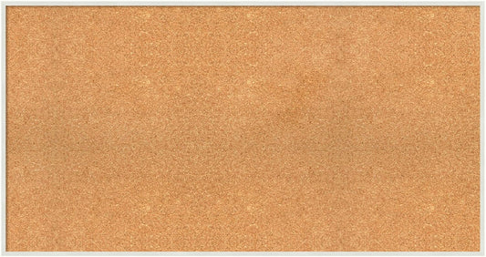 Amanti Art Natural Cork Board for Wall, 23x43 Vision Board with White Frame, Oversize Corkboard Office Decor for Home Organization, Modern Corkboard Pinboard to Display Items for Home Organization in
