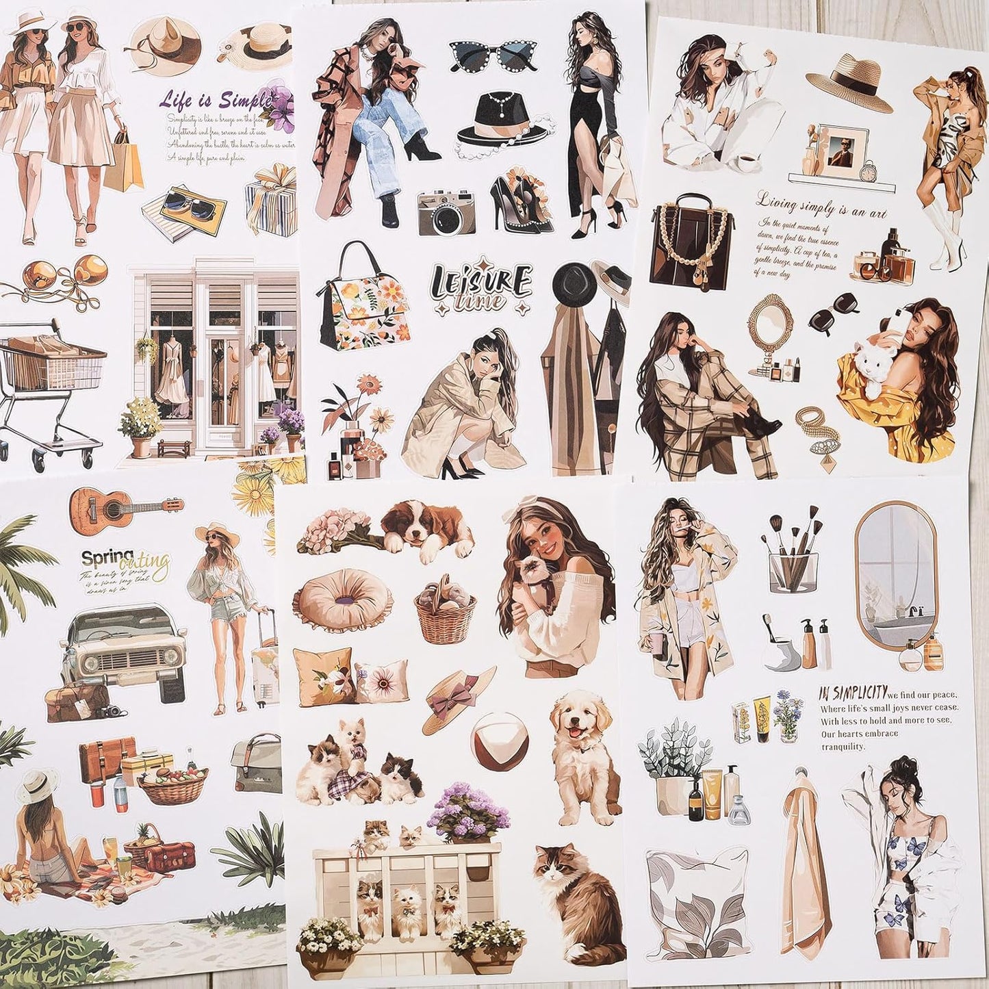 YagCu Scrapbooking Sticker Book, Scrapbook Stickers, Junk Journal Supplies, Pre-Cut Aesthetic Journaling for Women, Adults People Decorative Ephemera Bullet Planner DIY Arts