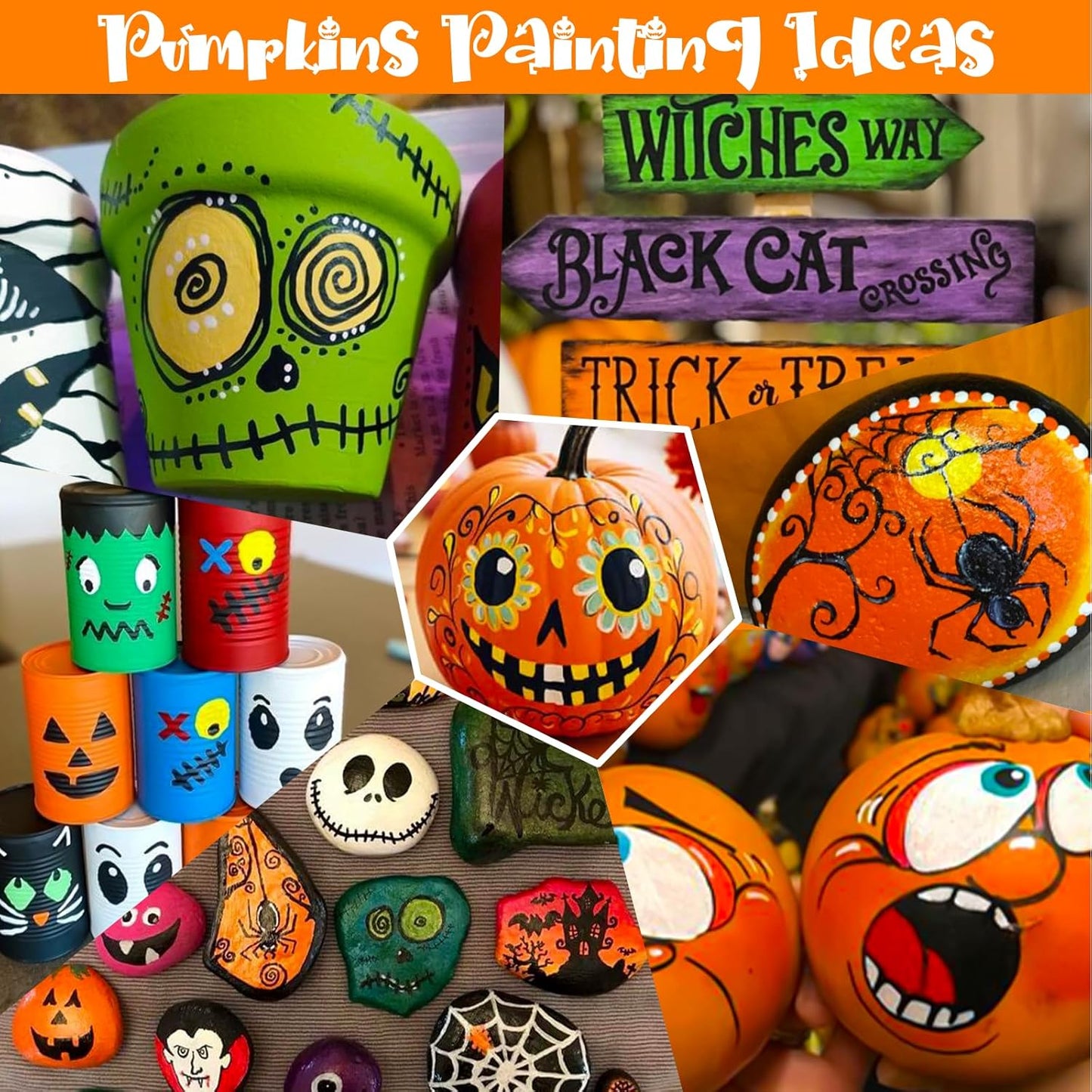 SFAIH 36 Vibrant Acrylic Paint Markers - [Ultra High Coverage]1-2mm Fine Tip Pen for Any Surface, Halloween Decorations, Pumpkin Painting, Paper Rock Fabric Wood, Non-Bleeding Permanent Ink, Non-Toxic