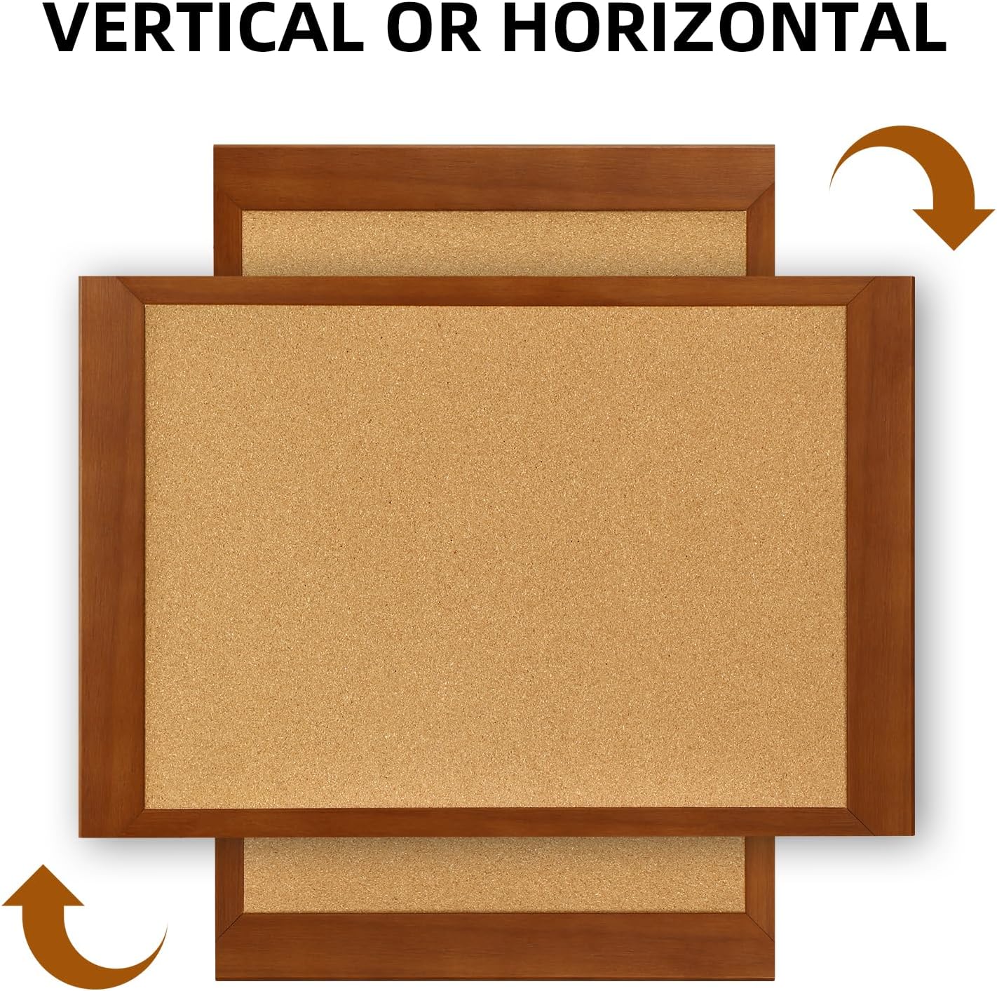 Cork Boards for Wall 16” x 24”, Extra Wide Wooden Framed Bulletin Board, Decorative Hanging Pin Board, Corkboards for Wall Notice Board Memo Board for Home, School, Office, Two-Sides Cork