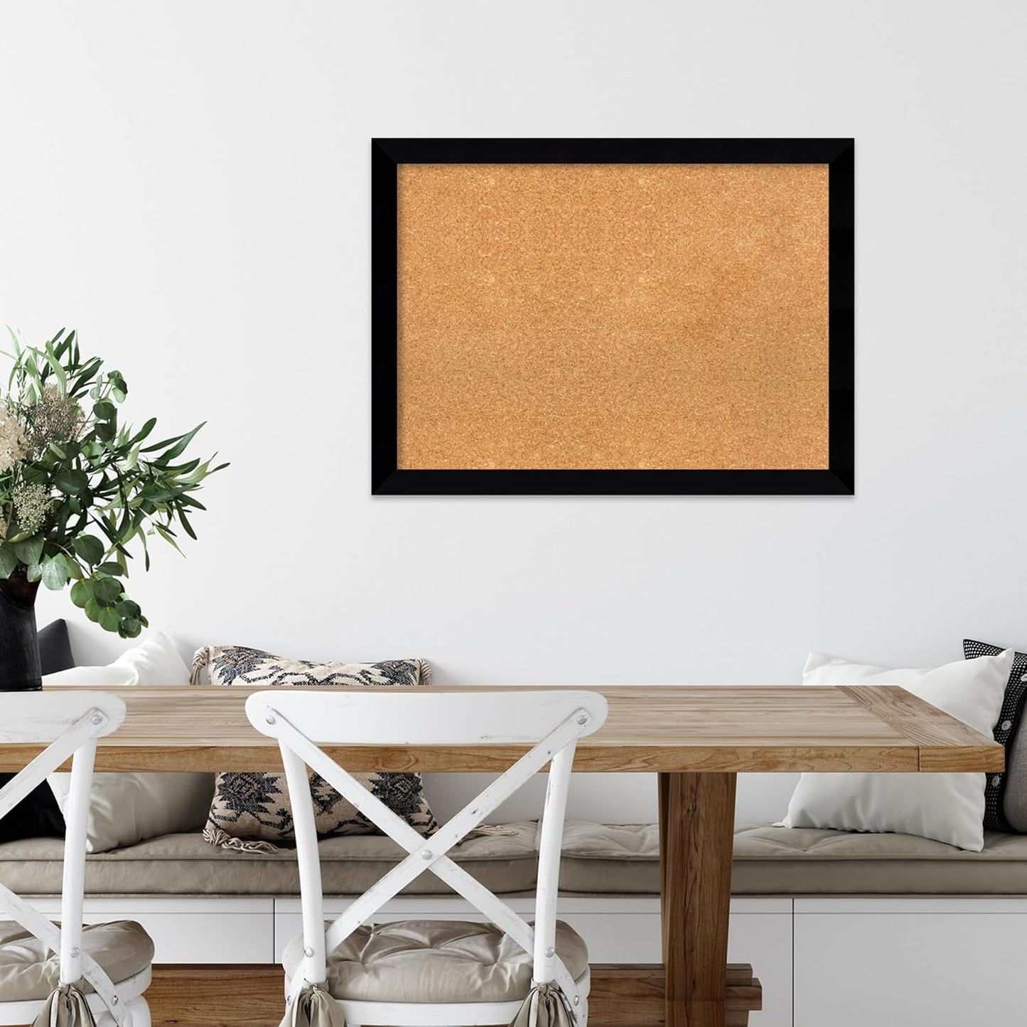 Amanti Art Natural Cork Board for Wall, 23x31 Vision Board with Black Wood Frame, Medium Corkboard Office Decor for Home Organization, Modern Contemporary Corkboard Pinboard to display items for home