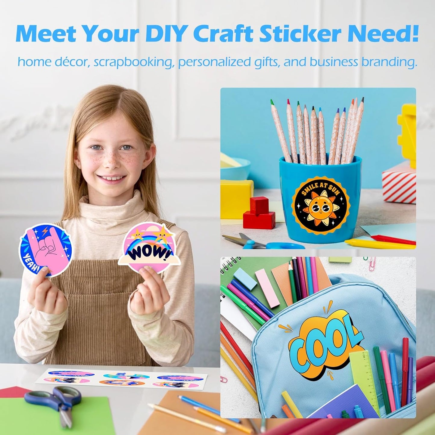 TECKWRAP Printable Vinyl Sticker Paper for Inkjet Printer, Matte Inkjet Printable Vinyl, 8.26" x 11.69" A4 56 Sheets/Pack Photo Paper for Craft Scrap-Booking, Stickers, Labels