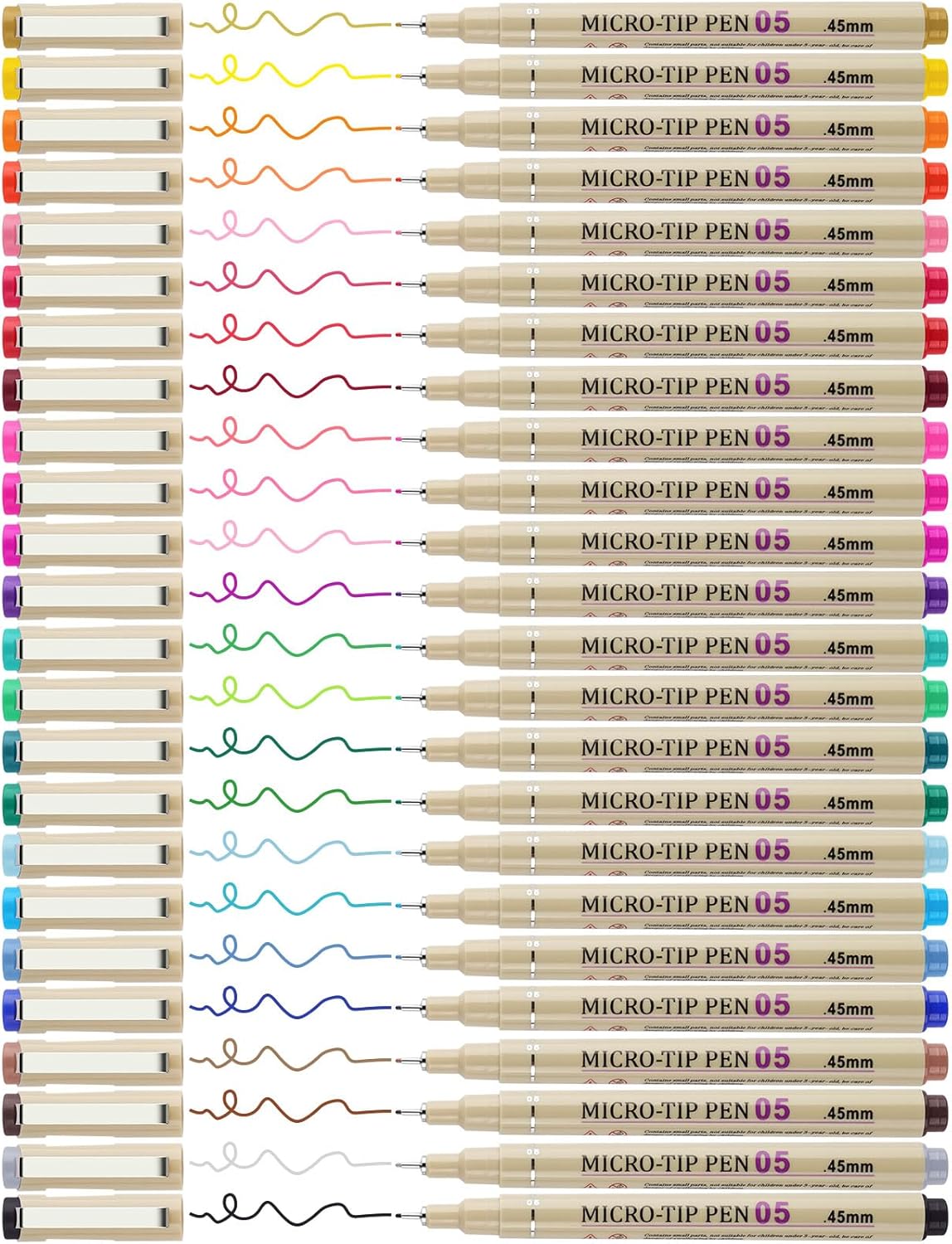 [24 Colors] 05 Micro, Fineliner Pen Set Ink, Fine Point Pen,Multi-liner, Sketching, Anime,Artist Illustrating/Technical Drawing, Office Documents…