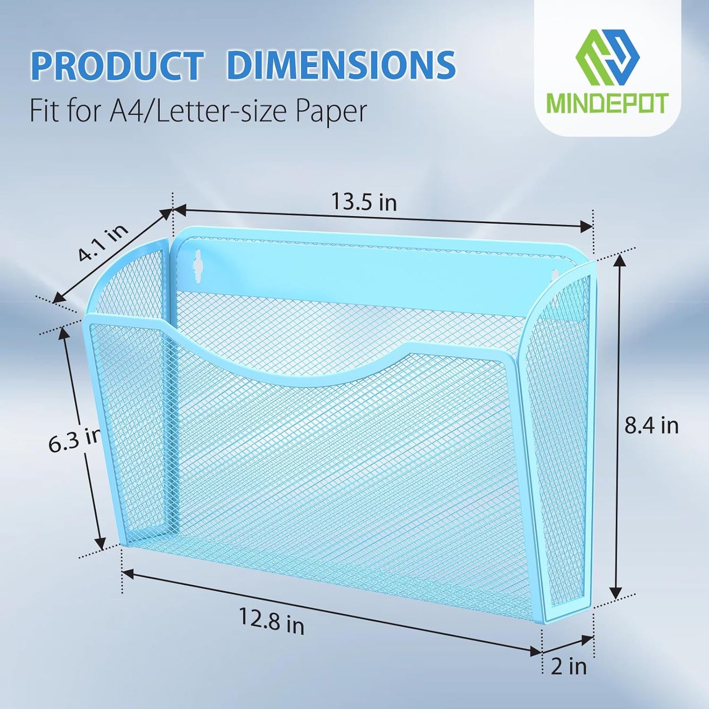 Wall File Organizer,Hanging Wall Mounted File Folder Binder Holder Mail Organizer for Office,Home and School Supplies