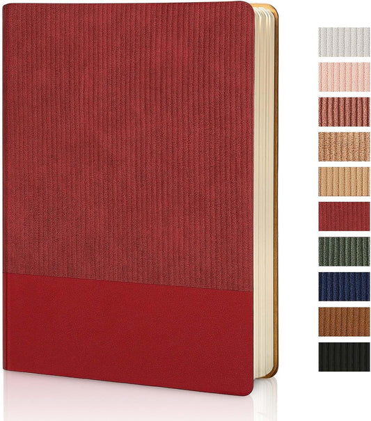 Lined Journal Notebook for Work College Ruled Note Book 5.79"x8.27" A5 PU Leather Daily Journaling 216 Pages for Women Men Writing Home School Supplies Business (A5 Lined 216pages, 08-Red)