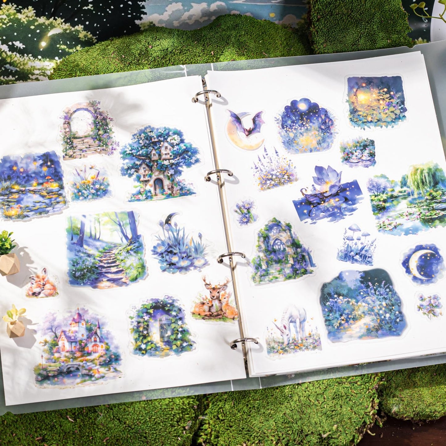 Green Garden PET Sticker Set, 100PCS Nature Aesthetic Stickers for Journaling, Scrapbooking, DIY Crafts and Art Supplies