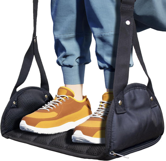 Foot Hammock for Plane Travel, Memory Foam Airplane Foot Hammock, No Feet Clashing, Travel footrest for Airplane Flights.